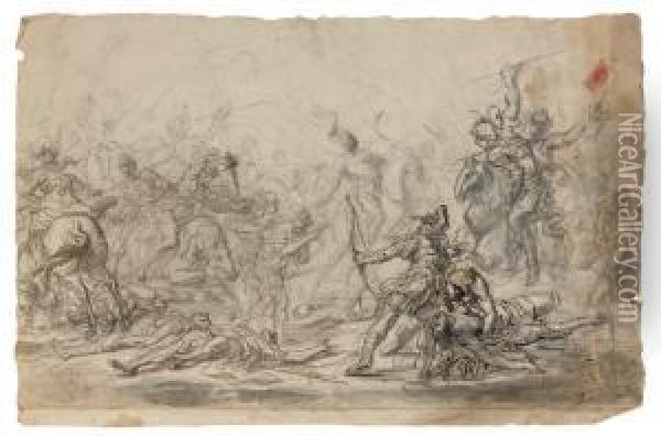 Scene De Bataille Oil Painting - Cornelis I Schut