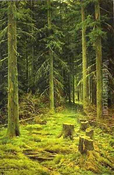 Coniferous Forest 1873 Oil Painting - Ivan Shishkin