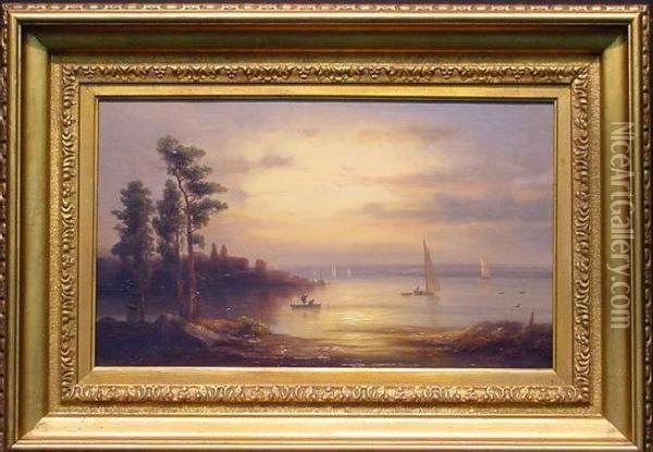 Industry On The Hudson Oil Painting - Max Eglau
