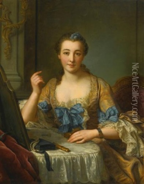 Portrait Of The Marquise De Gast Oil Painting - Donat Nonotte