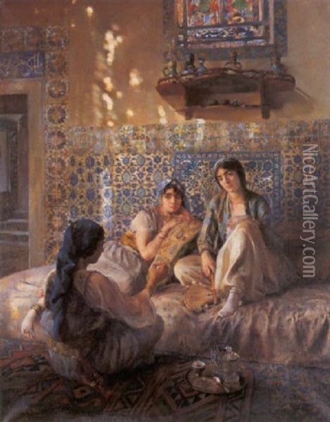 In The Harem Oil Painting - Paul Alexandre Alfred Leroy