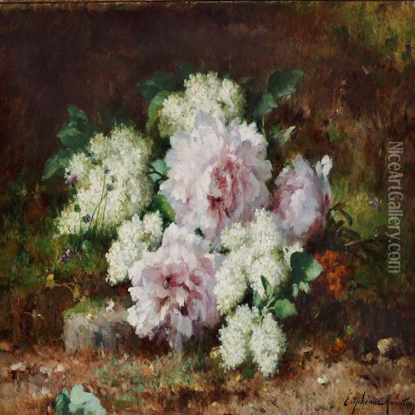 Peonies And Lilacs Oil Painting - Euphemie,nee Duhanot Muraton