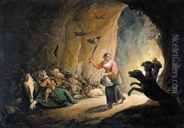 Dulle Griet (Mad Meg) 1640s Oil Painting - David The Younger Teniers
