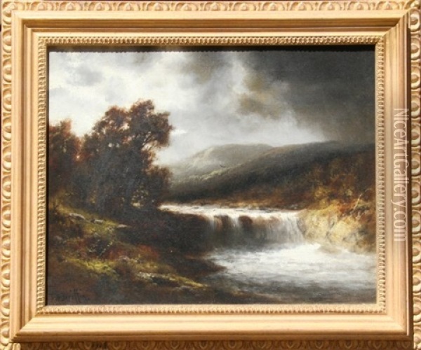 Waterfall Scene Oil Painting - Thomas Bailey Griffin