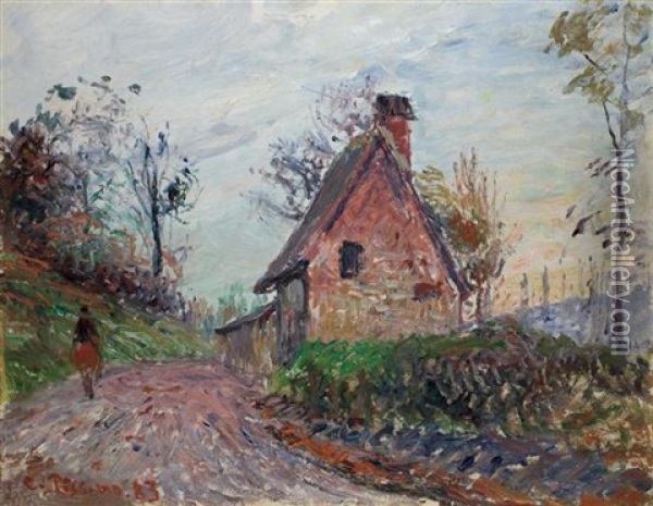 The Countryside Near Rouen Oil Painting - Camille Pissarro