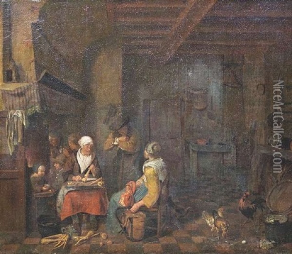 Kucheninterieur Oil Painting - Jan Josef Horemans the Elder