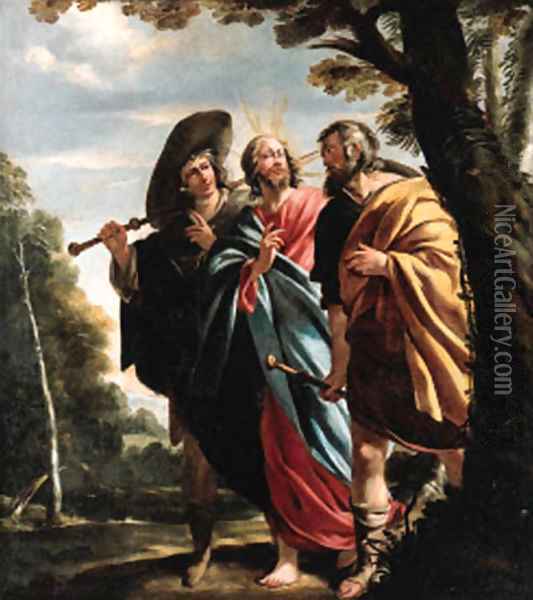 The road to Emmaus Oil Painting - Jacques de Letin