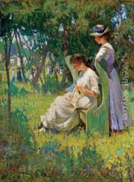 Two Girls, Old Lyme Oil Painting - Mary Bradish Titcomb