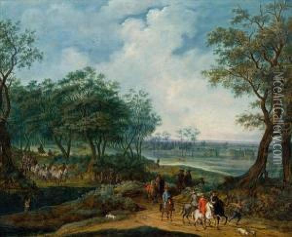 Landschaft Mit Reitern Oil Painting - Pieter Van Bredael