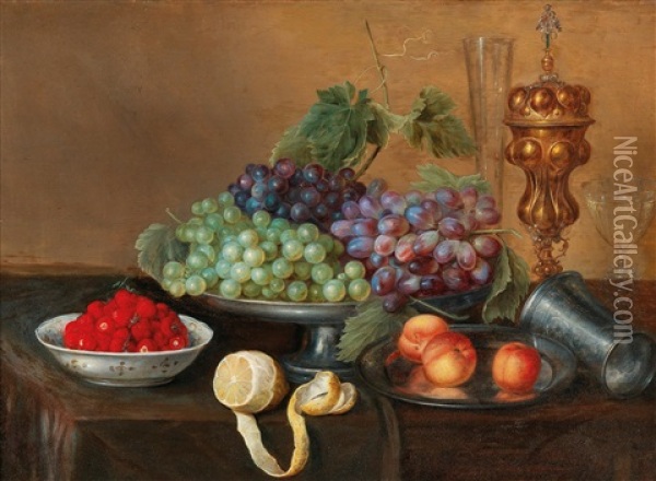A Still Life Of Fruit Oil Painting - Frans Ykens