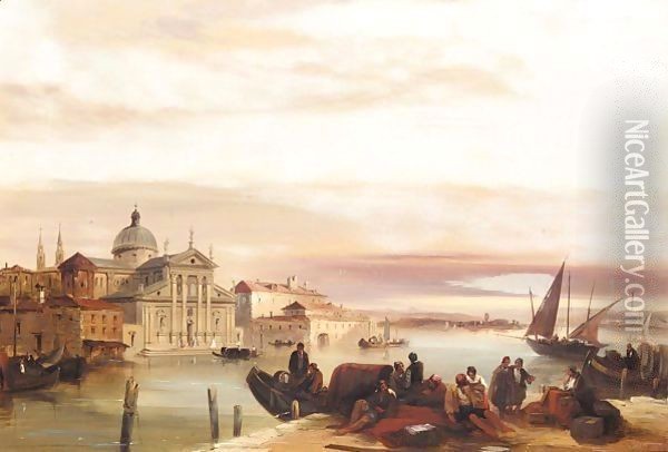 View of the church of San Georgio Maggiore Oil Painting - Edward Pritchett