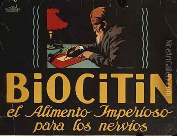 Spanish advertisement for Biocitin nerve medicine 1908 Oil Painting - Hans Lindenstaedt