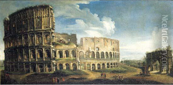Vue Du Colisee Oil Painting - Pietro Bellotti