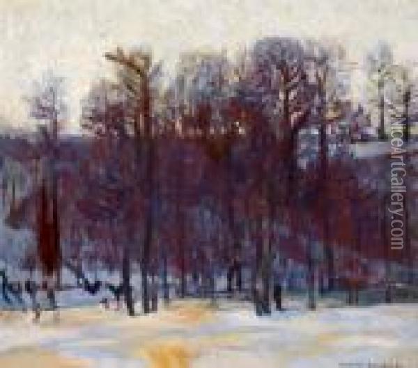 Abendstimmung Im Schnee Oil Painting - Eugen Felix Prosper Bracht