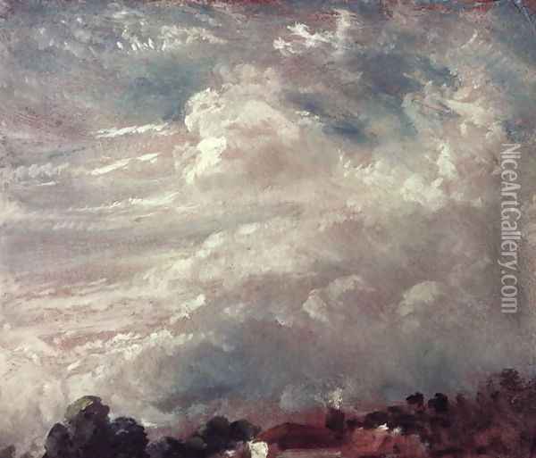 Cloud study, horizon of trees Oil Painting - John Constable