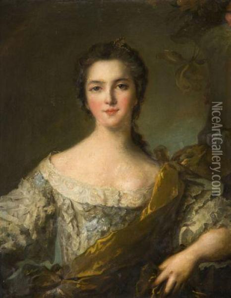 Portrait De Madame Victoire Oil Painting - Jean-Marc Nattier