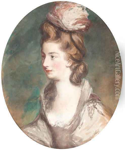 Portrait of Mary Isabella, Duchess of Rutland, half-length Oil Painting - Daniel Gardner