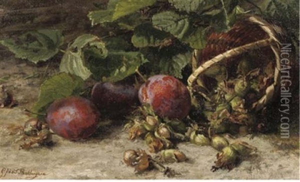 Le Dessert De Bebe - Prunes And Hazelnuts Oil Painting - Gerardina Jacoba van de Sande Bakhuyzen