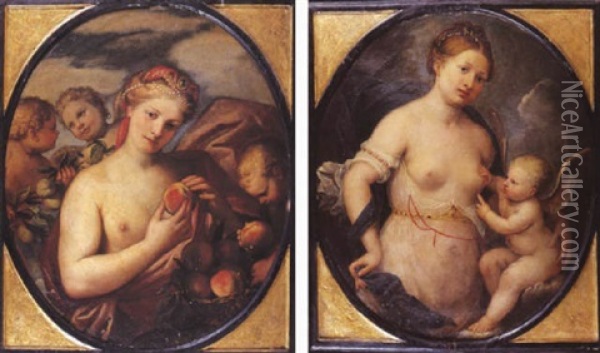 Allegorie Feminine Oil Painting - Antonio Domenico Beverense