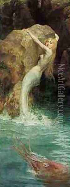 The Mermaid Oil Painting - William A. Breakspeare