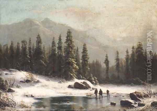 A winter's walk Oil Painting - Karl Ludwig Scheins