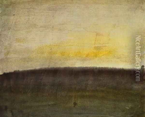 Beginnings with color, pink skies Oil Painting - Joseph Mallord William Turner