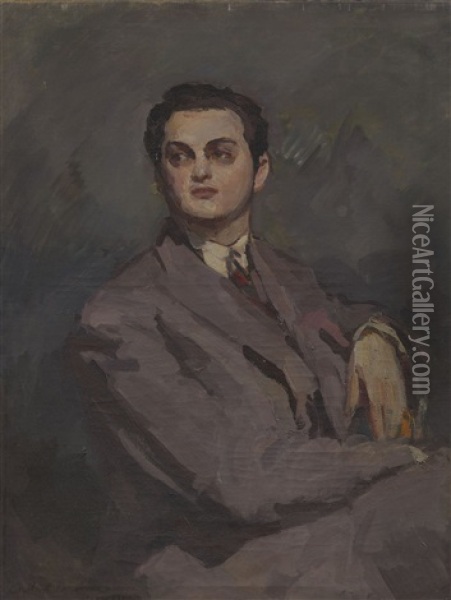 Portrait Of The Singer Mikhail Benois Oil Painting - Konstantin Alexeievitch Korovin