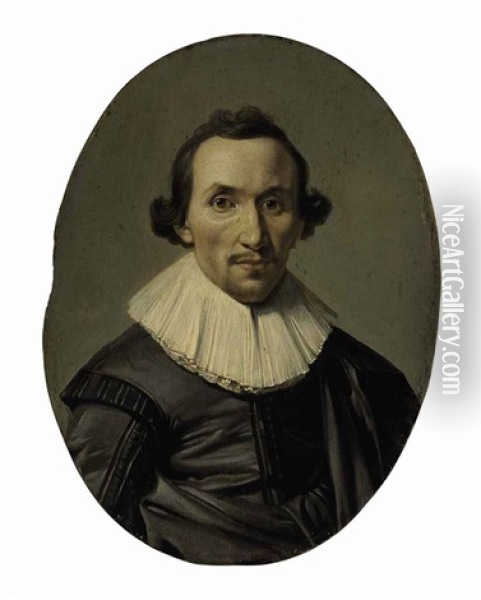 Portrait Of A Gentleman In Black Oil Painting - Pieter Jacobs Codde