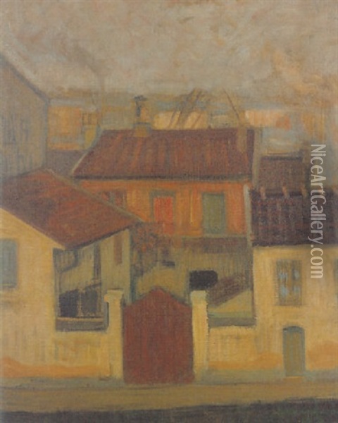 Stadsbild, Paris Oil Painting - Goesta (Adrian G. Fabian) Sandels