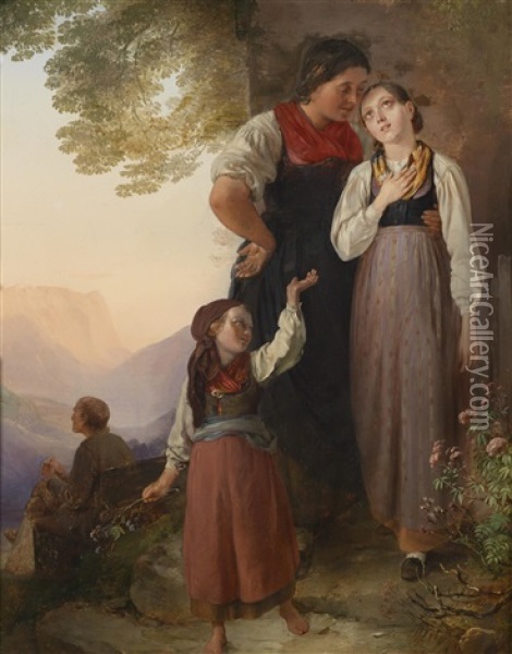 Der Abschied Oil Painting - Ludwig Knaus