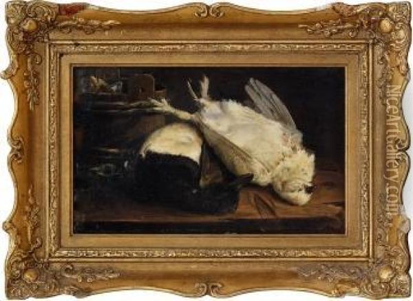 Stilleben 1848 Oil Painting - Knud Bergslien