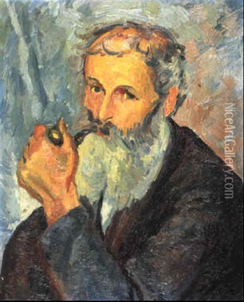 Fumatore Oil Painting - Giovanni Giacometti