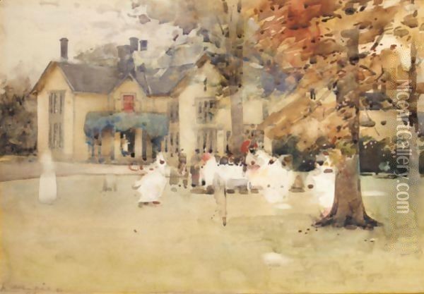 The Lawn Tennis Party At Marcus Oil Painting - Arthur Melville
