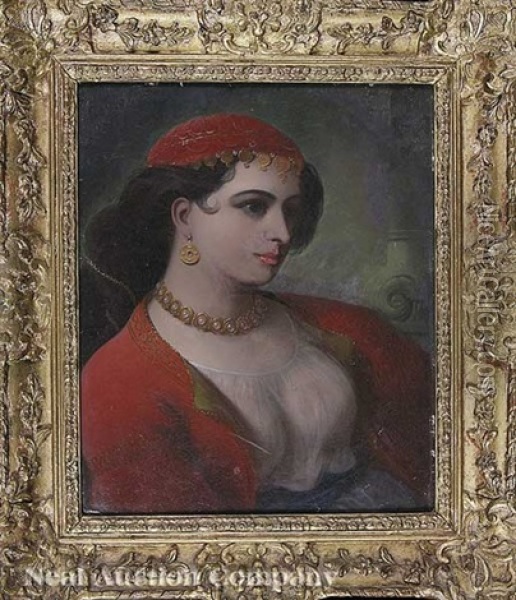 Portrait Of A Gypsy Girl Oil Painting - John Eaton Walker