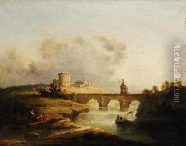 Puente De Toledo, Madrid Oil Painting - Eugenio Lucas Velasquez