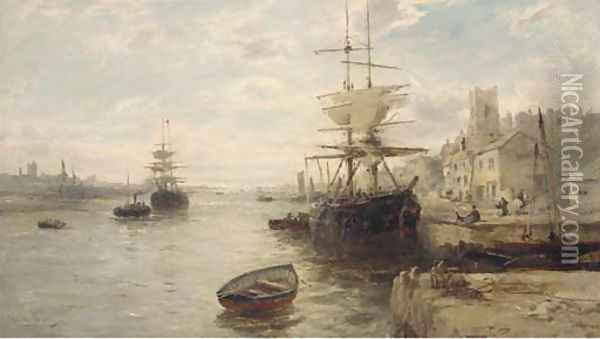 On the Medway Oil Painting - William Edward Webb