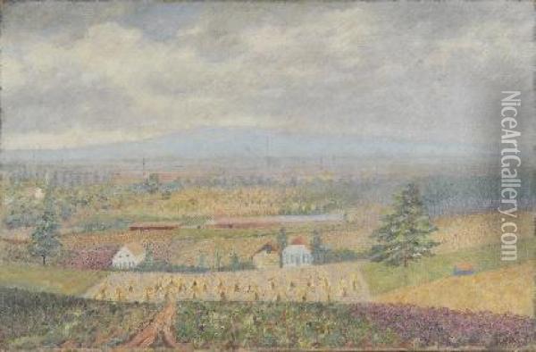Sommerliche Landschaft Mit Bluhenden Feldern Oil Painting - Ferdinand Hart Nibbrig
