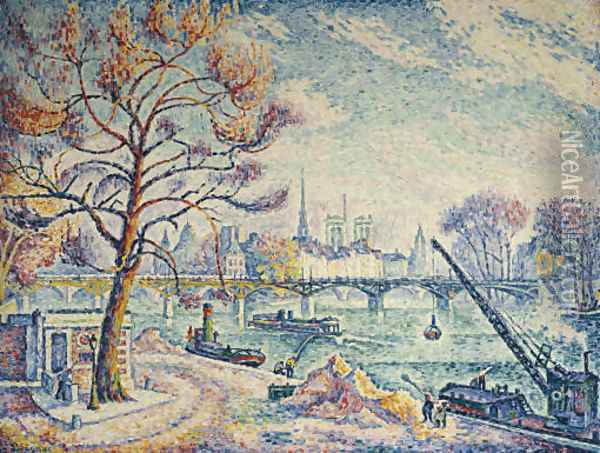 Pont des Arts (Paris) Oil Painting - Paul Signac