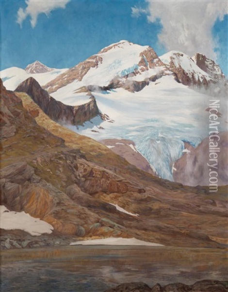 Glaciar Oil Painting - Carl Friedrich Kappstein