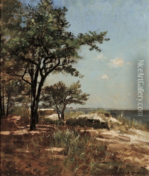 Pines And Shore Oil Painting - Joseph Lyman