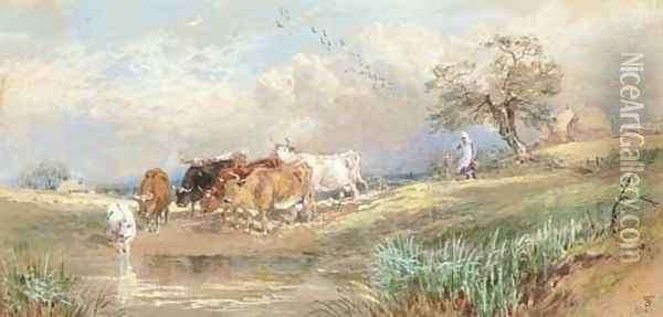 The Ford 2 Oil Painting - Myles Birket Foster