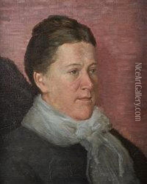 Portrait Of A Lady With A Scarf Oil Painting - Sarah Henrietta Purser