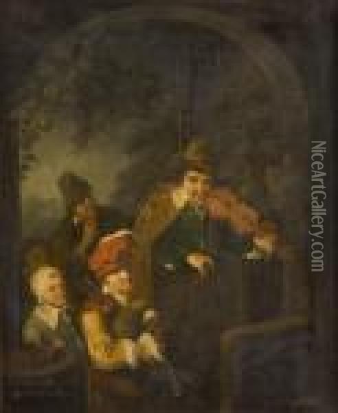 I Suonatori Ambulanti Oil Painting - David Teniers Iv