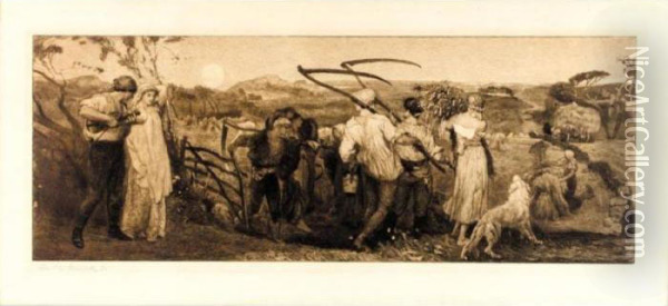 Returning From Harvest Oil Painting - Robert Walker Macbeth