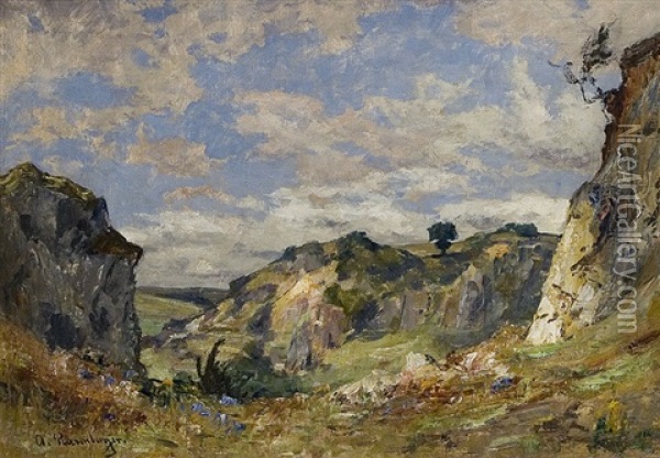 In The Uplands Oil Painting - Alfred Rasenberger