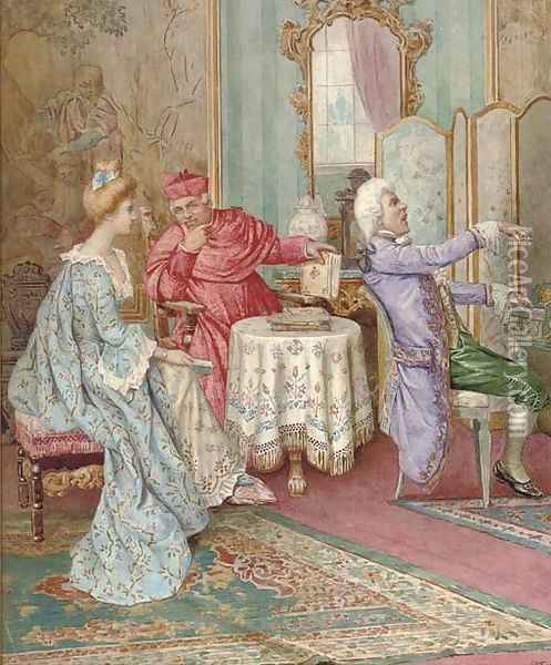 A recital in the parlour Oil Painting - Ferdinand Folchi
