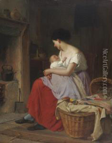 Motherly Cares Oil Painting - Haynes King