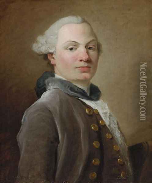 Portrait of a Man, c.1747 Oil Painting - Jean-Baptiste Perroneau