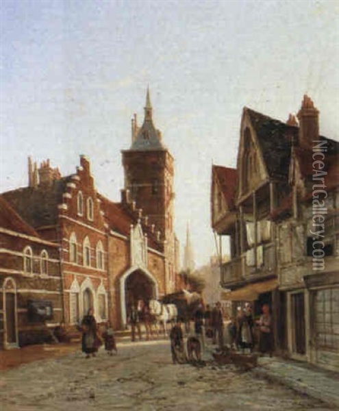 The Butter Hall, Bruges Oil Painting - William Raymond Dommersen