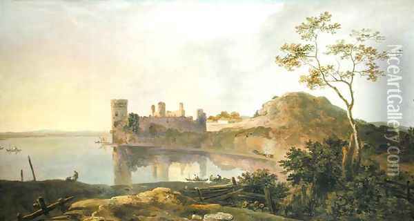 Summer Evening (Caernarvon Castle) c.1764-65 Oil Painting - Richard Wilson